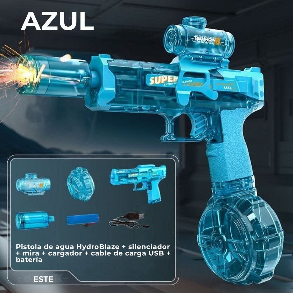 HydroBlaze™ - Pistola de agua eléctrica con efecto de llama