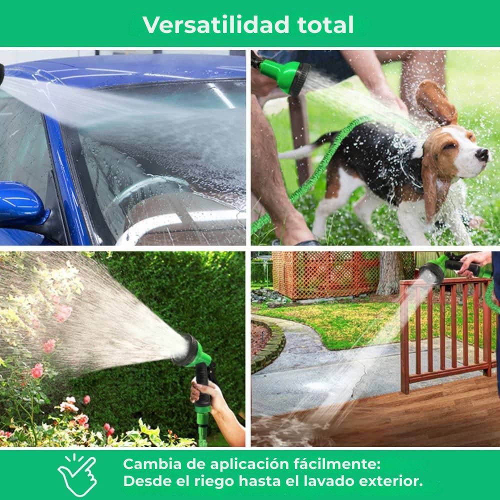 Aquaflex|Manguera extensible para riego|8 modos de chorro a alta presión