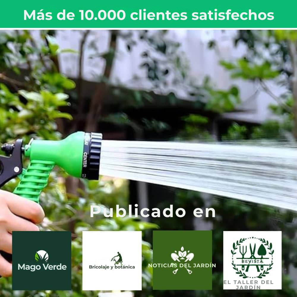Aquaflex|Manguera extensible para riego|8 modos de chorro a alta presión