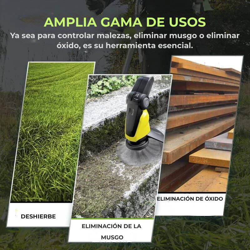 La cabeza de la cortadora de césped tiene 6 ramas entrelazadas con alambre de acero resistente.