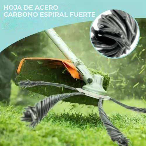 La cabeza de la cortadora de césped tiene 6 ramas entrelazadas con alambre de acero resistente.