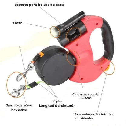 DuoLeash™ – Correa para perros 2 en 1 con luz