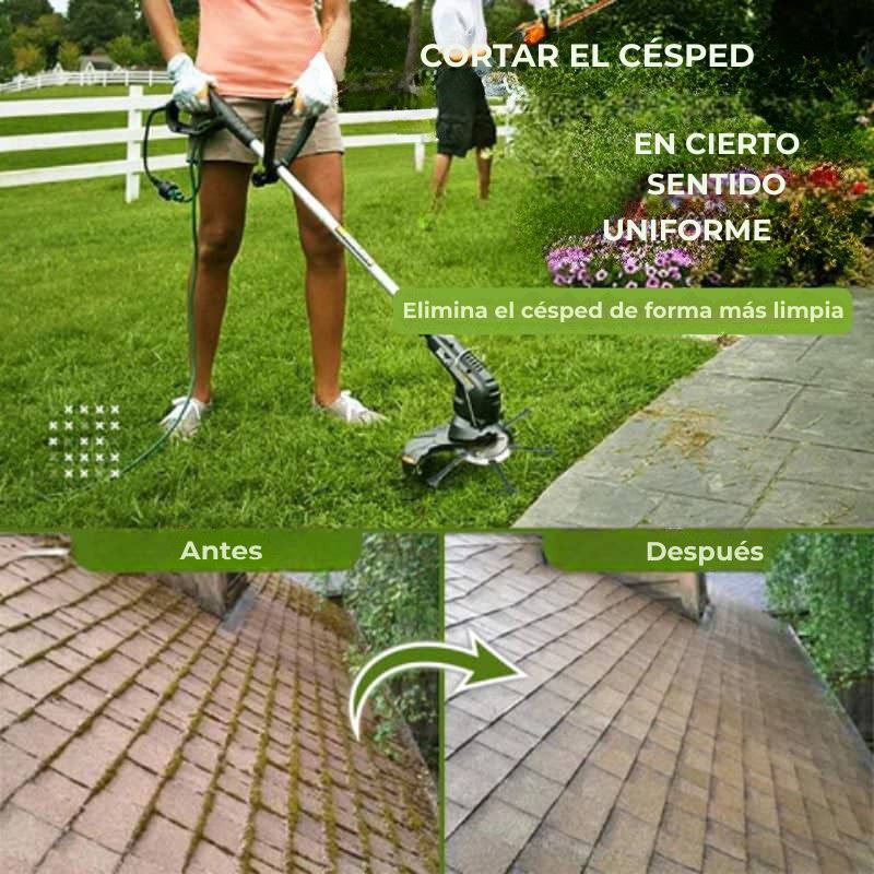 La cabeza de la cortadora de césped tiene 6 ramas entrelazadas con alambre de acero resistente.