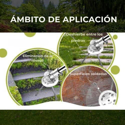 La cabeza de la cortadora de césped tiene 6 ramas entrelazadas con alambre de acero resistente.